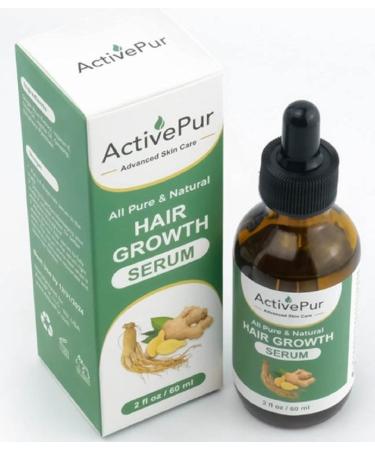 ActivePur Follicle-Stimulating Hair Growth Serum for Strong & Thick Hair - DHT Blocking, Natural Ingredients for Men & Women - Ginger, Vitamin E, Olive Oil, Jojoba Oil & Ginseng - Buy Online on GoSupps.com