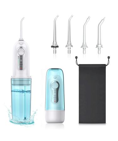 MOCEL Cordless Water Dental Flosser with 8 Level Pressure, 260ML Portable DIY Teeth Cleaner Pick and Rechargeable IPX7 Waterproof 6 Modes 4 Jet Tips, Oral Irrigator for Travel, Braces & Bridges Care