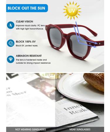 Vevesmundo Women s Retro Round Sunglasses - Blue Light Filter Reading Glasses with 1.0x Visual Strength & UV Protection - Yellow Sunny Glasses for Eye Health - Buy Online on GoSupps.com