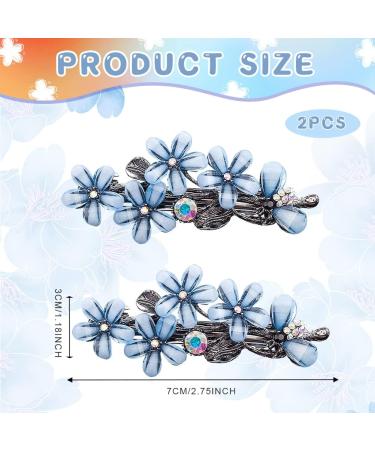 Jodsen Diamond Hair Clips 2 Pcs Flower Hair Barrettes Hair Accessories for Women & Girls Diamond Flower Hair Slides Hair Styling Accessories for Daily Birthday Wedding Party Dating Dinners (Blue) - Buy Online on GoSupps.com