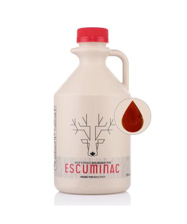 Escuminac Canadian Maple Syrup. 100% Pure & Organic. Late Harvest, Family Size 1L (33.8 fl oz) - Canada Grade A - Dark Robust Taste Late Harvest - dark strong taste