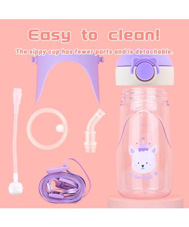 Bunnytoo 300ml Toddler Sippy Cup with Strap | Leak-Proof Silicone Spout | BPA-Free | Purple Night Trainer Cup for Independent Drinking | Suitable from 8+ Months - Buy Online on GoSupps.com