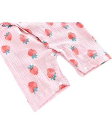 PAUBOLI Baby Kimono Robe | Newborn Cotton Yarn Bodysuit Romper | Japanese Pajamas 0-24 Months | 3-6 Months Strawberry - Buy Online on GoSupps.com
