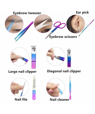 Premium Manicure Set for Men & Women - Travel Nail Grooming Kit with Rainbow Case - Perfect Gift for Family & Friends - Buy Online on GoSupps.com