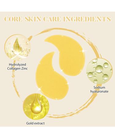 Sundpik Collagen & Hyaluronic Acid Under Eye Patches 60 Pcs - Hydrating Eye Mask for Dark Circles and Puffiness - Gold Eye Patches for Puffy Eyes - Rejuvenating Eye Treatment - Buy Online on GoSupps.com