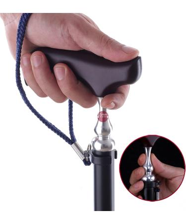 Anti-Slip Quad Cane for Seniors Adjustable Walking Stick Aluminum Crutches with Armrests for Adults with Heights 140-180cm Prosperous - Buy Online on GoSupps.com