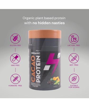 Hylife Nutrition Organic Cacao Vegan Protein Powder - 450g (15 Servings) | Dairy, Gluten and Soy Free - Buy Online on GoSupps.com