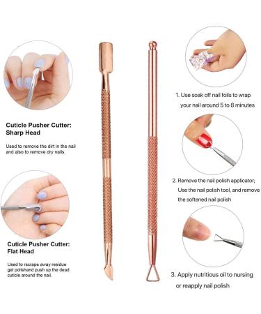 Cuticle Trimmer with Cuticle Pusher - Cuticle Remover Cuticle Nipper Professional Stainless Steel Cuticle Cutter Clipper Durable Pedicure Manicure Tools for Fingernails and Toenails (pink) - Buy Online on GoSupps.com