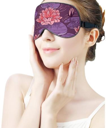 Water Lily and Dragonfly Sleep Mask - Adjustable Eye Cover for Sleeping, Blocking Light - Ideal for Night Travel and Naps - Men and Women - Buy Online on GoSupps.com