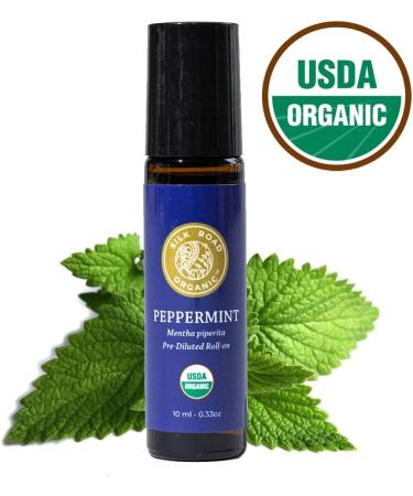 Organic Peppermint Essential Oil Roll-On 10ml - USDA Certified Pure Oil for Headache, Migraine, Pain, Nausea & Energy Relief - Travel Safe - Buy Online on GoSupps.com