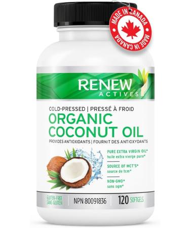 Renew Actives Coconut Oil Supplement - Antioxidants & Natural Fatty Acids for Health & Wellness - 120 Softgels - International Shipping Available - Buy Online on GoSupps.com