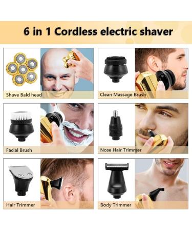 Buy 6 in 1 Electric Razor for Men - Rechargeable 4D Shaver Beard & Hair Trimmer Silver Color - Buy Online on GoSupps.com