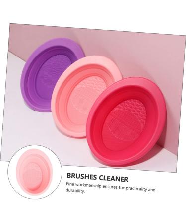 Ipetboom Makeup Brush Scrub Pad Make up Makeup Brush Scrubber Portable Hair Brush Cleaning Scrubber Makeup Accessories Silicone Brush Cleaning Pad Silica Gel Pink Cosmetic Cleaning Bowl - Buy Online on GoSupps.com