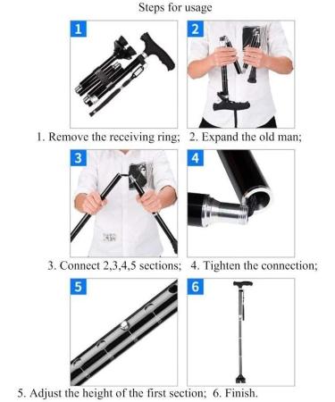 Crutches Crutches for Elderly Foldable Four-Legged Ultralight Portable Walking Stick with Walking Stick with LED Lightweight Aluminum Alloy Outdoor Crutches par It's so Kind of You Safehappy Smooth - Buy Online on GoSupps.com