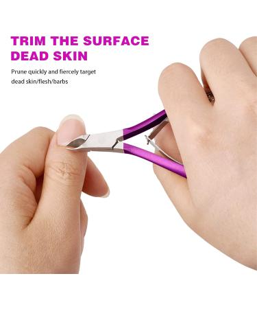 Buy Professional Stainless Steel Nail Skin Pliers & Cuticle Scissors - Purple Manicure & Pedicure Set for Ingrown Toenails - Buy Online on GoSupps.com
