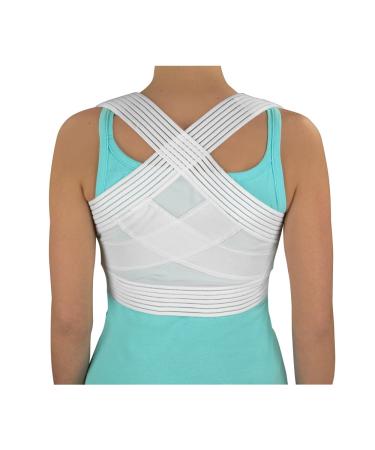DMI Posture Corrector for Men and Women Adjustable Criss-Cross Support for Reducing Back Pain and Strain Comfortable and Breathable Machine Washable White Medium 34" to 36" Chest Size Medium (Pack of 1)