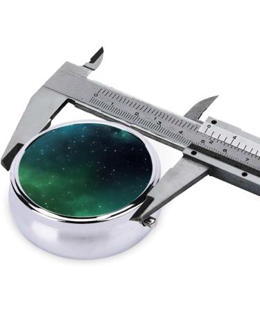 Galaxy Green Printed Mini Round Pill Box | 3 Compartment Portable Pill Organizer for Travel Home & Office - Buy Online on GoSupps.com