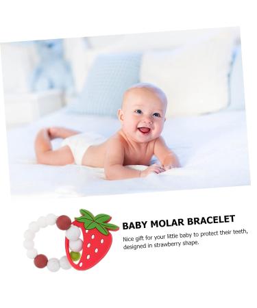 KESYOO 2 Pcs Baby Silicone Slap Bracelet Set - Baby Cartoon Toy Molar Bracelet - Strawberry & Fruit Molar Toy - Chewable & Colorful - Redx2pcs - Buy Online on GoSupps.com