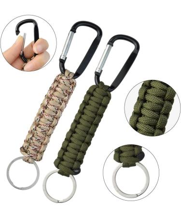 5-Piece Paracord Key Pendant Set with Carabiner & Lanyard - Survival Gear for Outdoor Camping Hiking - Unisex Key Ring Hook - Buy Online on GoSupps.com