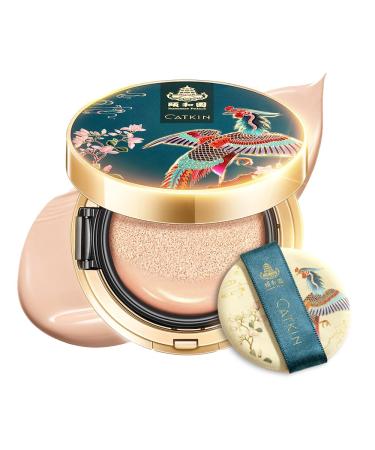 CATKIN X SUMMER PALACE Foundation for Mature Skin Full Coverage Foundation with Lightweight and Breathable Formula Refillable Cushion Foundation 13g*2(C01) 13.04 g (Pack of 1) C01 Natural(Medium)