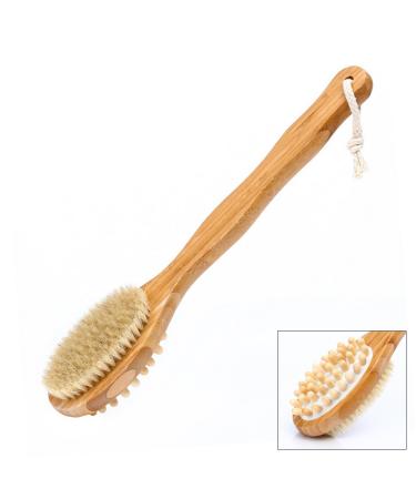 MCUILEE Wooden Brush Bath Brushes Body Brush Massager Shower Brush Long Handle Bath Back Brush with Bristles - Buy Online on GoSupps.com