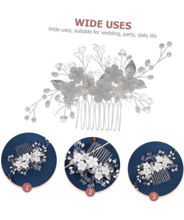 Beatifufu Bridal Headwear Crystal Hair Decor Pearl Headpiece Flower Headdress Pearl Trim Hair Accessories Reusable Headdress Party Supply Metal Ceramic Flower Bride Wedding Supplies Girl - Buy Online on GoSupps.com