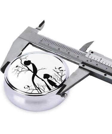 Black Music Notes Mini Round Pill Box - 3 Compartment Portable Organizer for Travel Home & Office - Buy Online on GoSupps.com