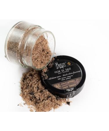 Riserva del Mare Fleur de sel flavoured with black olives presidio Slow Food 120g.