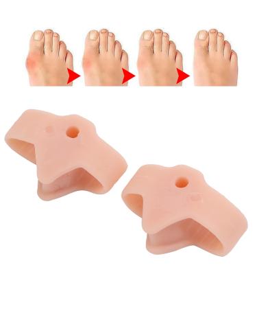 Silicone Bunion Corrector Orthotic Toe Separators Bunion Pads Big Toe Corrector and Spacer for Bunion and Overlapping Toes Relieves Bunion Pain(Skin Color)