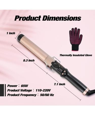 Ten-Tatent 32mm Ceramic Tourmaline Curling Tong Iron for Long & Short Hair - Dual Voltage Curling Wand with Adjustable Heat - Black - Buy Online on GoSupps.com