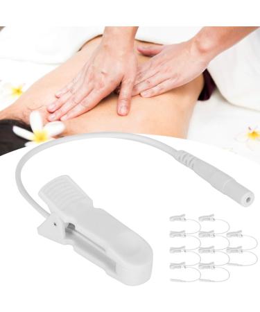 Electrode Lead Cable 10pcs 2.0mm Ear Clip Electrode Wire Connecting Cable for Digital TENS Massage Machine Electrode Lead Wire Ear Clip Electrode Connecting Cable Breast Ear Massage Clip
