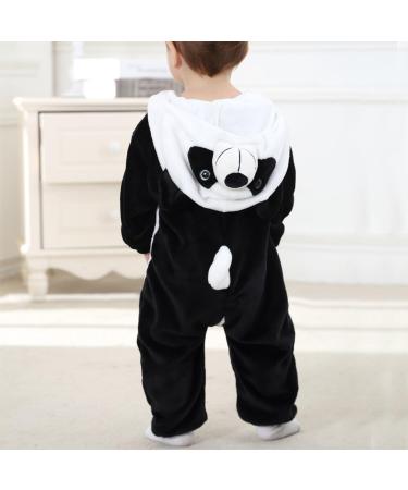 COOKY.D Baby Hooded Romper | Winter Flannel Jumpsuit Pajamas | Panda Design | 3-6 Months - Buy Online on GoSupps.com
