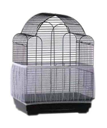 pranovo Bird Cage Seed Catcher Seeds Guard Parrot Nylon Mesh Net Cover Stretchy Shell Skirt Traps Cage Basket Soft Airy Medium White