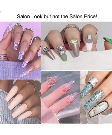 Coffin Full Cover Nail Tips 500pcs Clear Acrylic Nails with Case for Nail Salons and DIY Nail Art - Buy Online on GoSupps.com