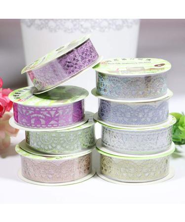 SALLYFASHION Lace Washi Tape - 6 Roll Glitter Bling Self-Adhesive Diamond Masking Tape for Scrapbooking and DIY Crafts - Random Color Style-2 - Buy Online on GoSupps.com