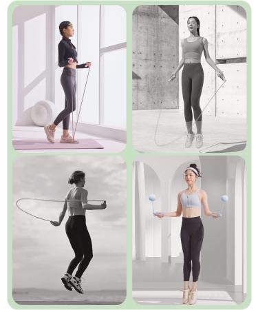 YOTTOY Cordless Weighted Skipping Jump Rope with Counter - Green | Fitness Exercise Ropeless Jump Rope for Women Training Indoor and Outdoor - Buy Online on GoSupps.com