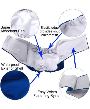 Premium Washable Belly Bands for Male Dogs - 3-Pack Dog Diapers in Grey Red & Blue (Large) - Buy Online on GoSupps.com