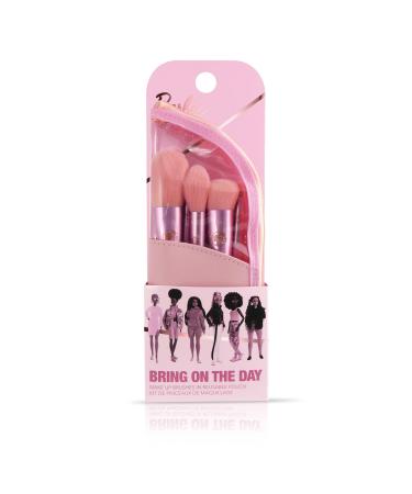 Barbie Make-Up Brushes in Travel Pouch - 5 Make-up Brushes - Brushes Travel Holder