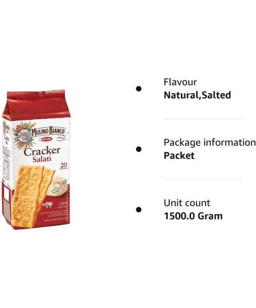 Cracker Salati Senza Granelli di Sale *20 Porzioni* - MULINO Bianco - 500gr (3) - Buy Online on GoSupps.com