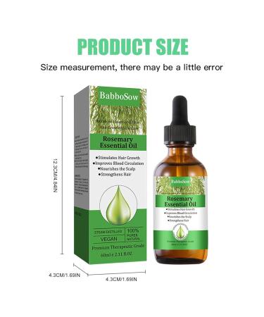 Shenrongtong Rosemary Oil for Hair Growth - Pure Essential 2.11 fl oz Bio-Rosmarin Oil Nourishes Scalp & Stimulates Hair Growth - Buy Online on GoSupps.com