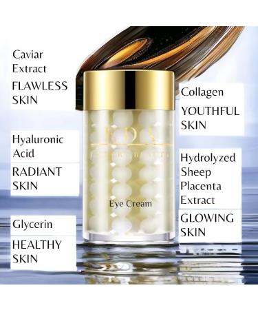 EDA LUXURY BEAUTY Luxe Diamond Caviar Eye Cream - Anti Aging Lifting Firming Crow's Feet Dark Circles & Under Eyes Puffiness - Day & Night Anti-Wrinkle Collagen Cream - Vegan & Paraben-Free - Buy Online on GoSupps.com