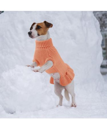 Alagirls XXL Winter Soft Breathable Dog Sweater - Classic Turtleneck Knitted Puppy Clothing & Christmas Outfits for Large Dogs - Warm Light Orange - Buy Online on GoSupps.com
