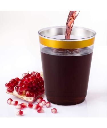 100 Pack Gold Rimmed Plastic Cups 10 oz Clear Plastic Tumblers Cups Fancy Disposable Wedding Cups Elegant Party Cups - Buy Online on GoSupps.com