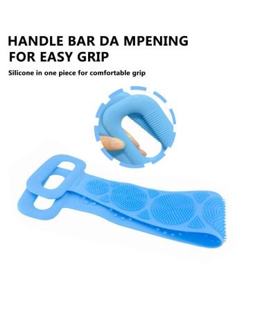 Silicone Body Scrubber 2 Pack - Bath Towel for Men and Women - Shower Back Scrubber - Strong Rub - Long Strip - Multicolor (Blue + Pink) - Buy Online on GoSupps.com