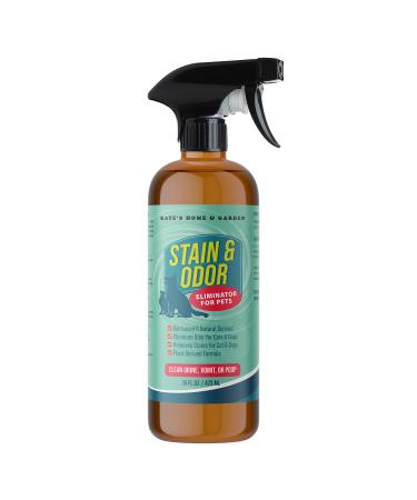 Pet Odor Eliminator for Strong Odor (16.9 oz) - Kate's Home & Garden - Natural Lemongrass Deodorizer for Dog or Cat Urine Pee Smell on Carpet, Furniture & Floors. Plant-Based Formula.