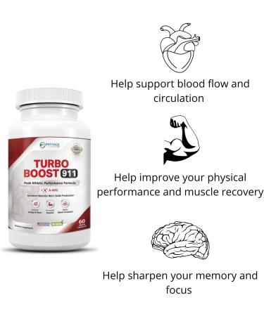 Turbo Boost 911 Nitric Oxide Booster - Maximize Circulation Energy & Focus - 60 Capsules - Shop Internationally - Buy Online on GoSupps.com