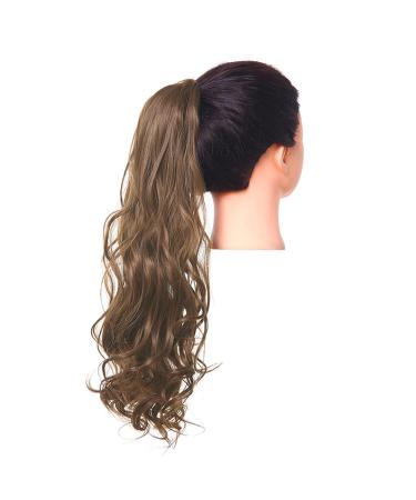 Shadow Curly Hair Ponytail Extensions Claw in Fake Ponytail Tail Hair Piece Afro Long Clip in Synthetic Blonde Pink Wavy Wig Medium Brown 26inches