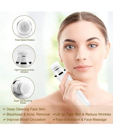 Corsehild Facial Cleansing Brush - Electric Spin Facial Brush with 3 Different Brush Heads for Deep Cleansing Exfoliating Removing Blackhead and Massaging Waterproof - Buy Online on GoSupps.com