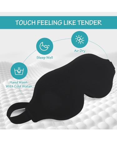 2-Pack 3D Contoured Sleep Mask Set for Men and Women - 100% Light Blockout, Adjustable Strap - Perfect for Travel, Shift Work, and Rest - Black - Buy Online on GoSupps.com