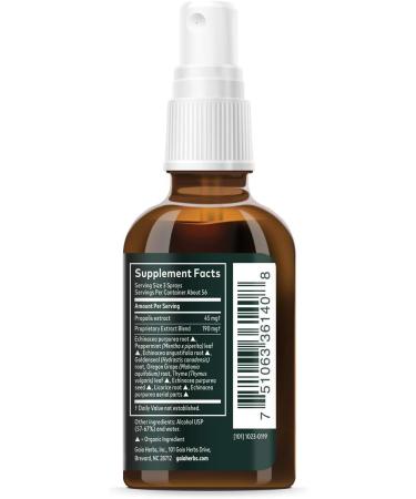 Gaia Herbs Echinacea Goldenseal Propolis Throat Spray 1 Fl Oz - Liquid Extract - Buy Online on GoSupps.com